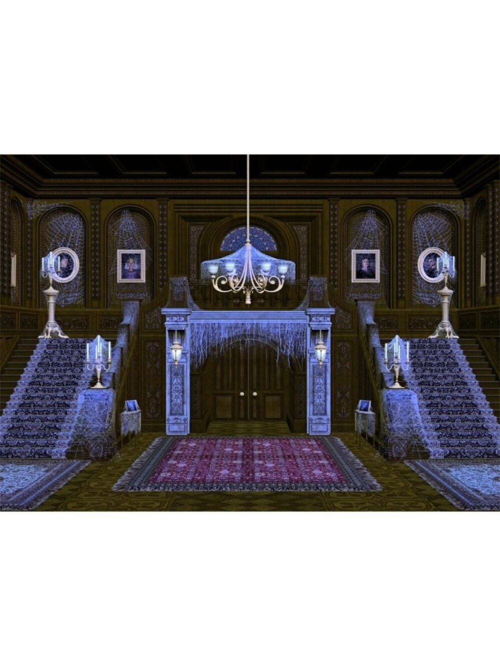 Spooky Haunted Mansion Backdrop 15x10ft - Halloween Party Decoration & Photo